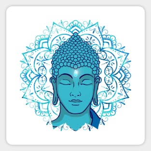 Blue Face of Buddha Mandala Magnet